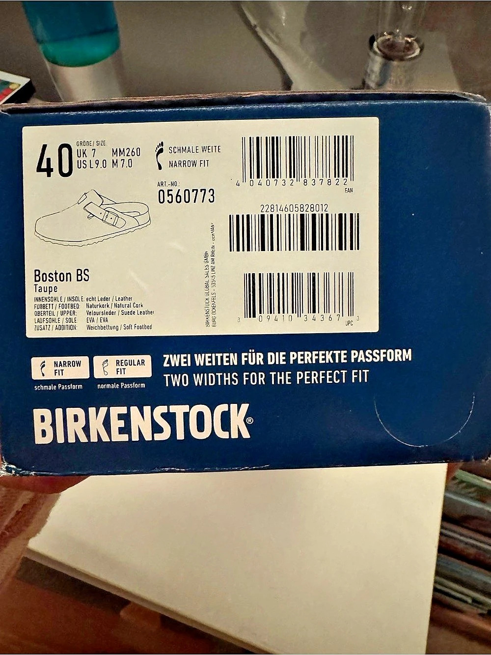 Birkenstock Boston Soft Footbed Taupe Suede Clogs Brown EU 40 NWT